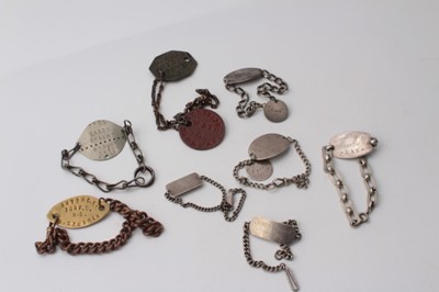 Lot 206 - Group of eight various First / Second World War Military dog tags including some silver, various regiments including RAF and Royal Engineers (8)