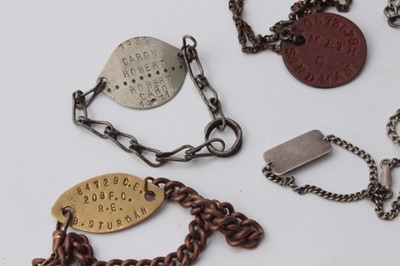Lot 206 - Group of eight various First / Second World War Military dog tags including some silver, various regiments including RAF and Royal Engineers (8)
