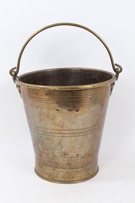 Lot 689 - 19th century brass peat bucket