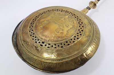 Lot 693 - Rare 17th century brass warming pan