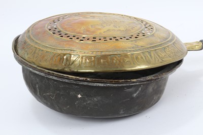 Lot 693 - Rare 17th century brass warming pan