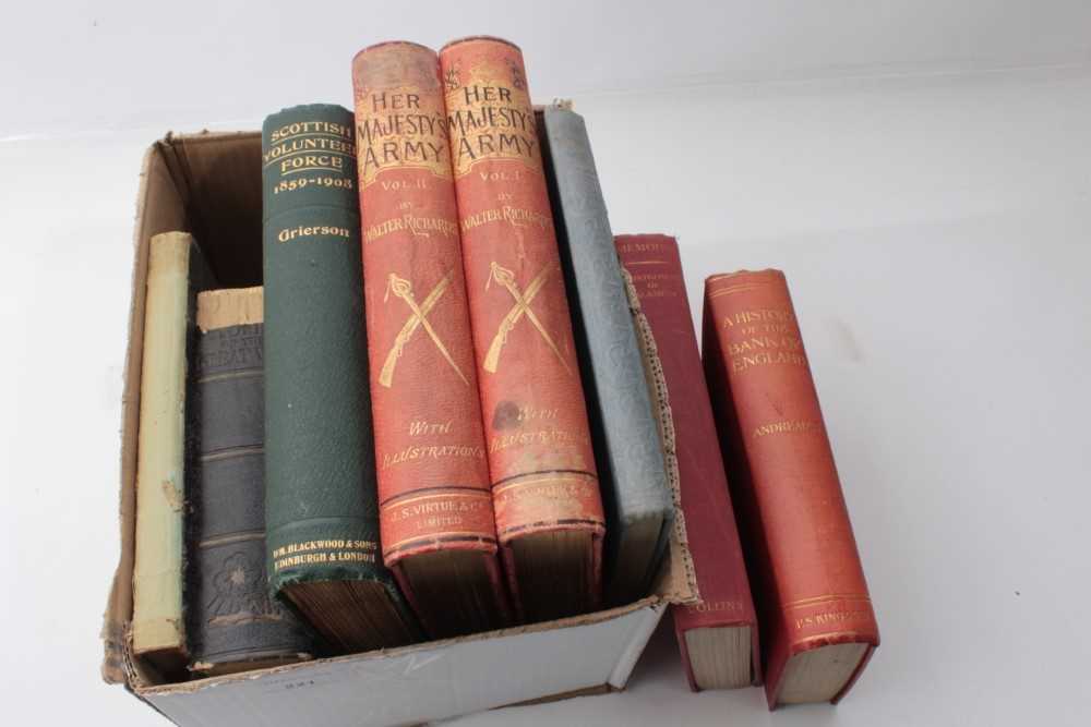 Lot 221 - Books- one box of military interest books to include Her Majesty's Army (Two Volumes) and Scottish Volunteer Force 1859 - 1908 (1 box)