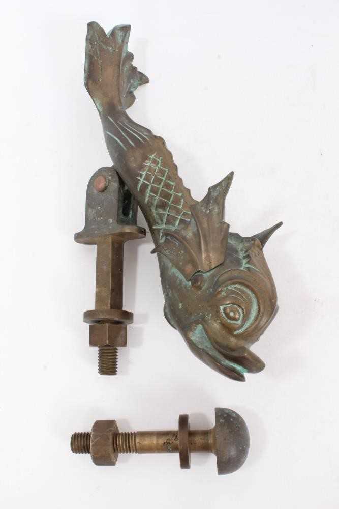 Lot 218 - Substantial brass door knocker