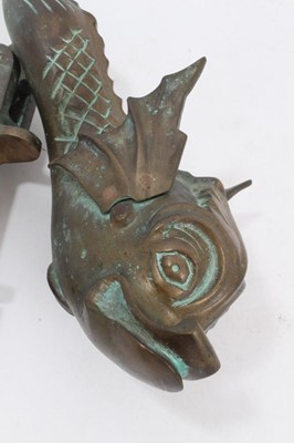 Lot 218 - Substantial brass door knocker