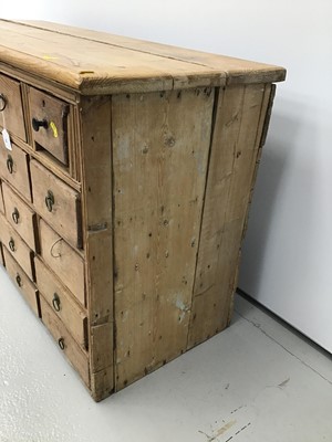 Lot 19 - 19th century pine apothecary's chest of 23 drawers