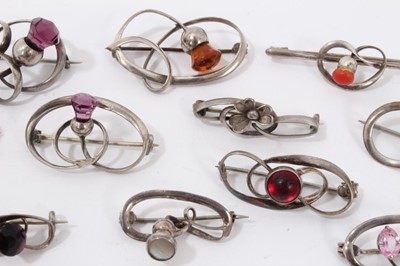 Lot 69 - Collection 10 Charles Horner silver brooches and one other similar brooch (11)
