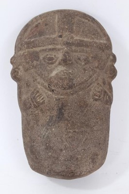 Lot 254 - Pre-Colombian ceramic pestle, styled human form