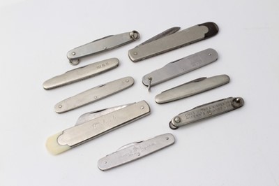 Lot 341 - Group of nine 20th Century Steel penknives / pocket knives to include 1937 Coronation of George VI, Carter Builders 50th Anniversary 1971 and others (9)