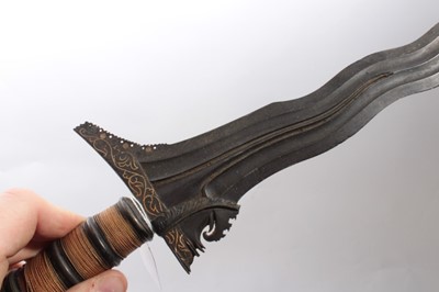 Lot 354 - Fine 19th century Malay Kris with carved ivory and silver hilt