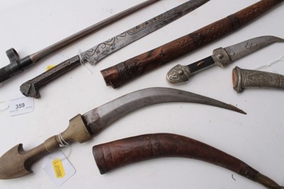 Lot 359 - Three Arab daggers and Russian spike bayonet (4)
