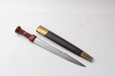 Lot 361 - Reproduction 18th century-style Scottish Dirk with brass mounted sheath