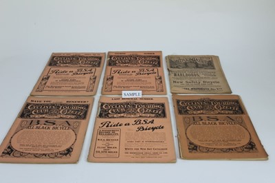 Lot 1179 - Cycling magazines including Bi Cycling News, The Cyclist 1902 & 1900, Cycling Echoes 1900, Cyclist Tour Club Gazette no. 1 1911 to 1913 period.