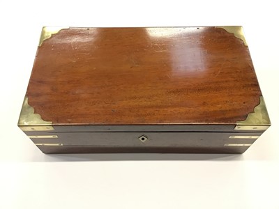 Lot 1903 - Edwardian mahogany & brass mounted writing slope