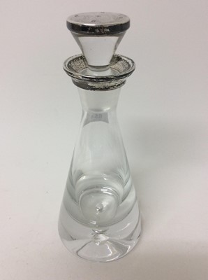 Lot 654 - Glass spirit decanter with silver mounts, Millennium hallmarks (Birmingham 2000)