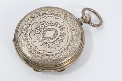 Lot 115 - Victorian silver cased fob watch, silver fobs and watch keys