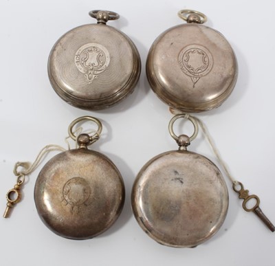 Lot 117 - Four Victorian and later silver cased pocket watches