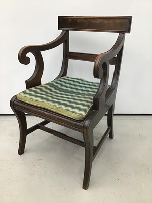 Lot 99 - Regency style mahogany elbow chair with cane seat