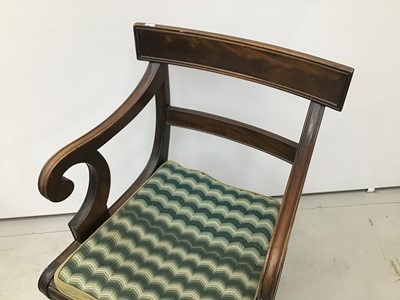 Lot 99 - Regency style mahogany elbow chair with cane seat