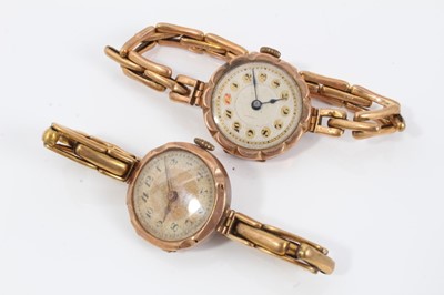 Lot 133 - Three 9ct gold vintage wristwatches