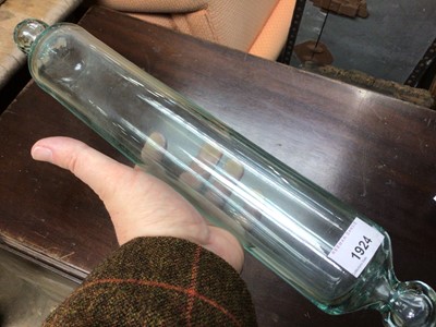 Lot 1924 - Six antique glass rolling pins