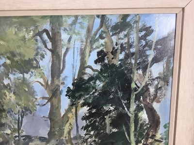 Lot 1170 - John Burman (b. 1936) oil on board, Landscape
