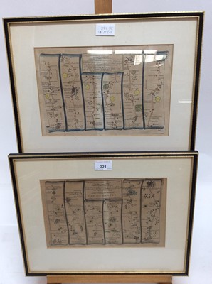 Lot 221 - Two 18th century engraved road maps