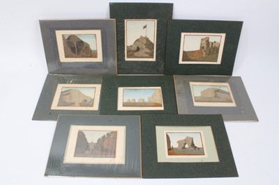 Lot 176 - Group of seven 19th century Isle of Wight sand pictures by Edward Dore