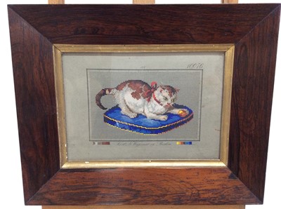 Lot 247 - Original handpainted needlework design of a cat
