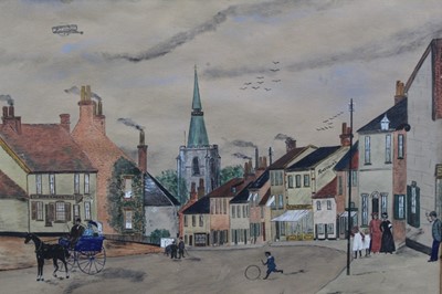 Lot 1083 - Two naive watercolours of local interest - Stowmarket