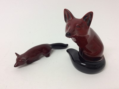 Lot 555 - Group of Six Royal Doulton Flambé animals