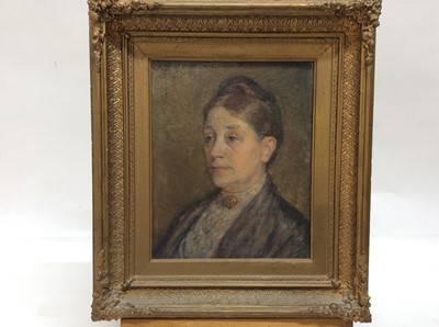 Lot 215 - Victorian oil portrait and pencil portrait