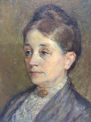 Lot 215 - Victorian oil portrait and pencil portrait