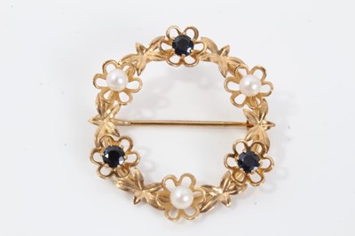 Lot 156 - Three 9ct gold mounted brooches