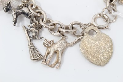 Lot 160 - Silver link charm bracelet