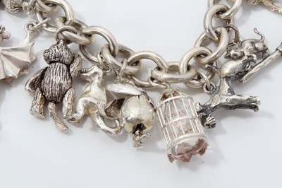 Lot 160 - Silver link charm bracelet