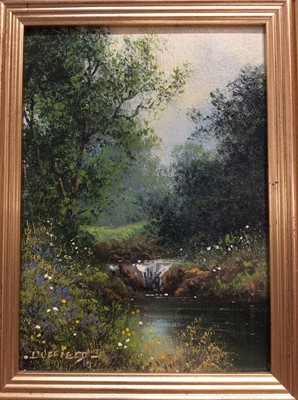 Lot 141 - Peter Duffield oil on board- Waterfall