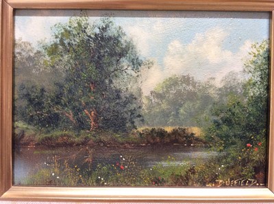 Lot 142 - Two Peter Duffield oils on board- Country River Scenes
