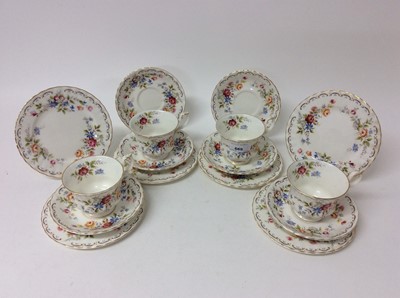 Lot 669 - Royal Albert Jubilee Rose pattern tea set comprising four tea cup, six saucers and six tea plates