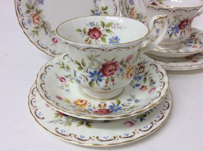 Lot 669 - Royal Albert Jubilee Rose pattern tea set comprising four tea cup, six saucers and six tea plates