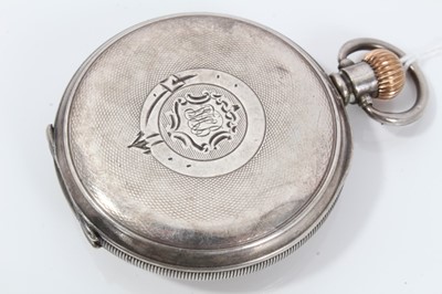 Lot 164 - Silver half hunter pocket watch by Thomas Russell & Son