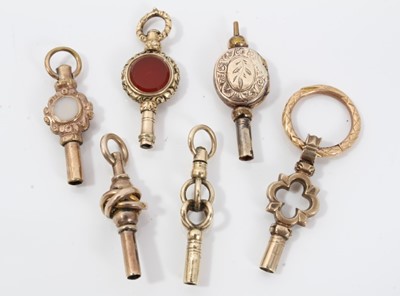 Lot 167 - Collection Victorian and later yellow metal watch key fobs