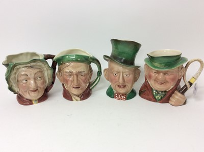 Lot 567 - Four Beswick character jugs - Tony Weller 281, Micawber 310, Sairy Gamp 371 and Scrooge 372
