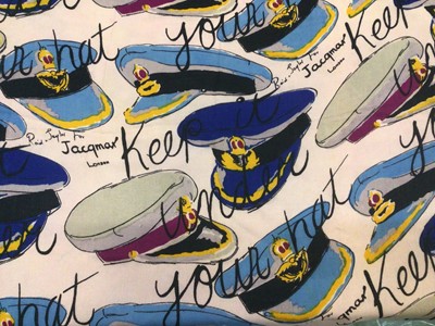 Lot 1818 - Reid and Taylor for Jacqmar WW11 1940-45 Large wool scarf military hats with the slogan 'Keep it under your hat'