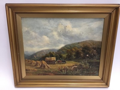 Lot 260 - William Henry Waring, 1886-1928. Landscape, together with two further oils and a Medici print