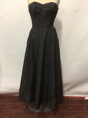 Lot 1819 - Richard shop 1950's black strapless dress with boned bodice matching wrap in a Richards box.