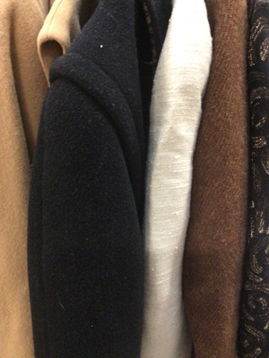 Lot 1821 - Ladies 1950's and later clothing including coats, jackets and a gilet. Including a welsh tweed hacking jacket and Dereta cream occasions coat.