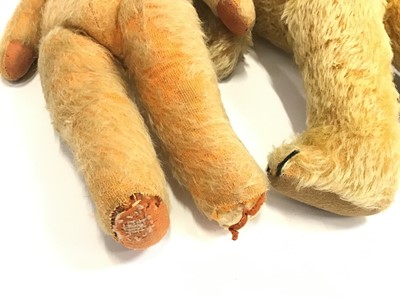 Lot 1533 - Teddy Bears including two blue , two blond mohair and shaved snouts and mid century bear.