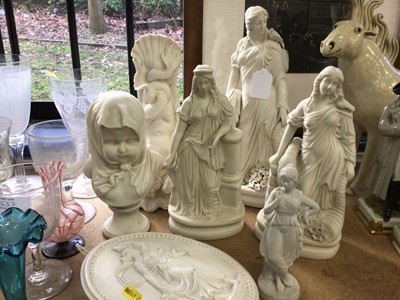 Lot 179 - Group of Parian Ware Figures and Wall plaques