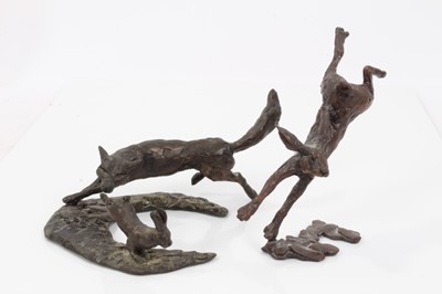 Lot 195 - Two modern bronze miniature sculptures