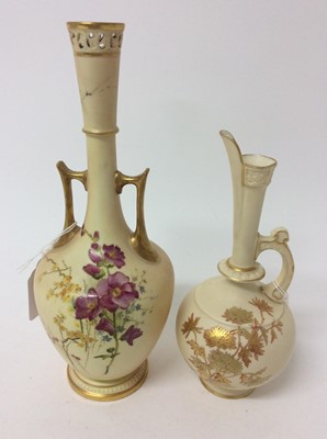 Lot 644 - Two Royal Worcester blush ivory vases